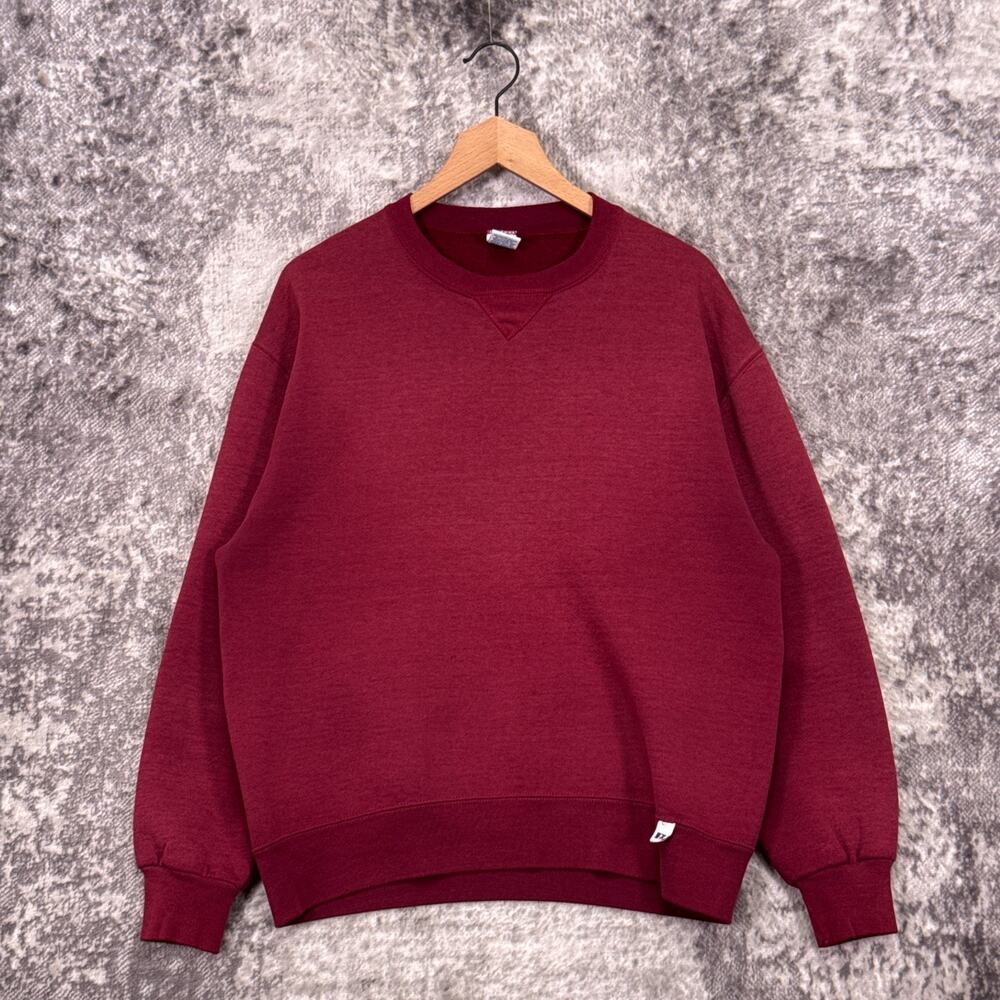 Vintage Russell Crewneck Sweatshirt Large Mens Made USA Red Fades